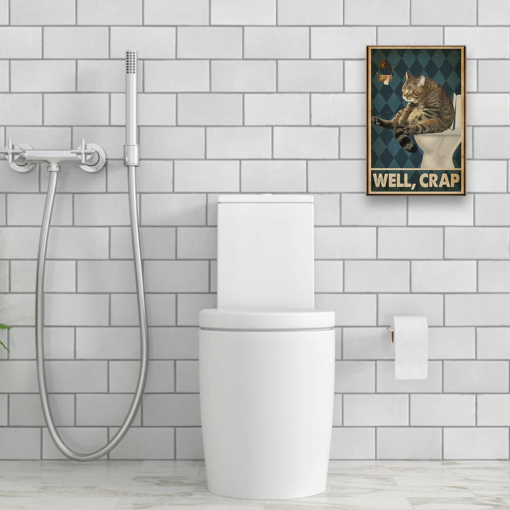 Baby Panda Poster Toilet Wall Art Sitting on Your Butt Napkin My Lady Cute Animal Painting Prints on Canvas for Rustic Bathroom Decor Unframed 12x18 inch(30x45cm)