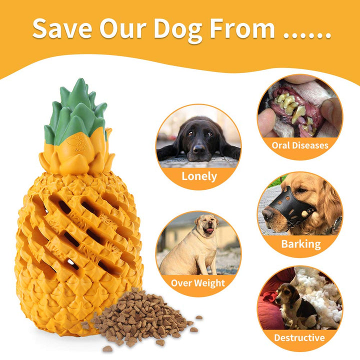 Pineapple Dog Toys for Large Dogs Aggressive Chewers Puppy, Indestructible Dog Chew Toys for Small Medium Dogs, Tough Dog Puzzle Toys Treat Dispensing Durable Dog Toys Teeth Clean