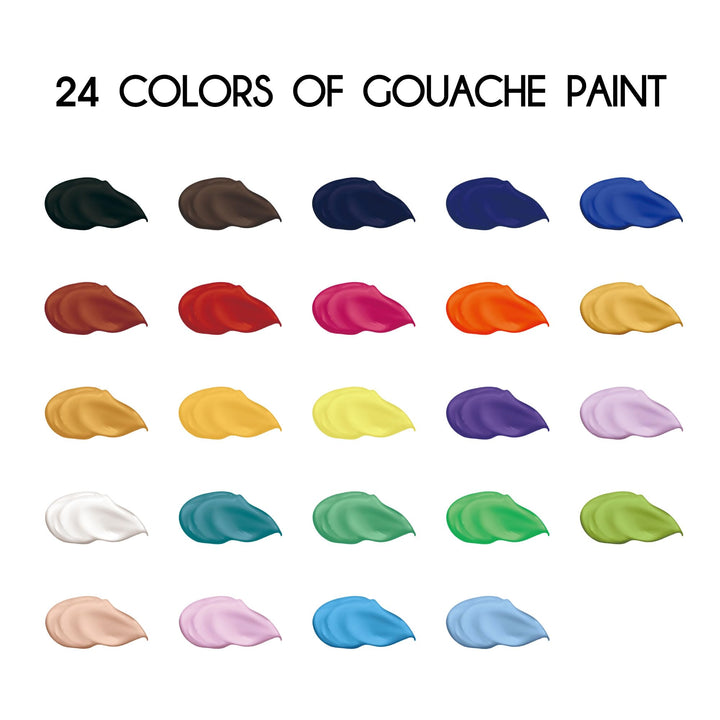 HIMI Gouache Paint Set Jelly Cup 18 Vibrant Colors Non Toxic Paints with Portable Case Palette for Artist Canvas Painting Watercolor Papers, Rich Pigment, 30ml/Cup