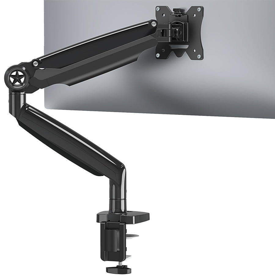 Single Monitor Stand for 13-35 Inch Larger Screen, Heavy Duty Monitor Arm Holds up 4.4-30.9 lbs, Fully Motion Gas Spring Monitor Mount, Computer Monitor Stand with C-Clamp & Grommet Base