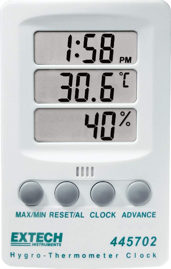 Extech 445702 Indicator Relative Humidity/Temperature with Clock
