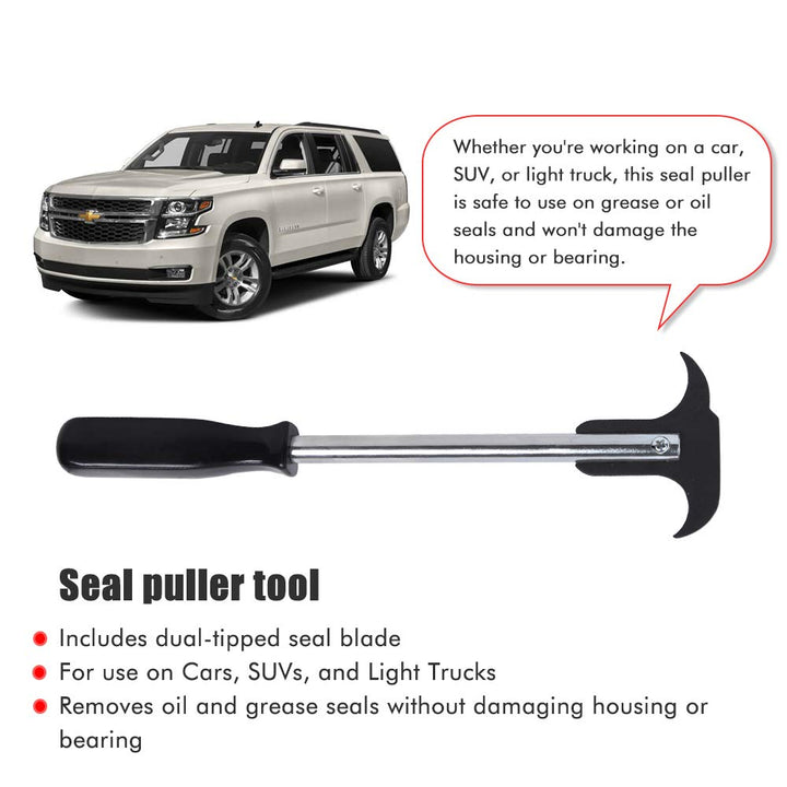 Professional Seal Puller Tool with Dual Hook Tips Remove Oil and Grease Seals for Cars, SUVs and Light Trucks