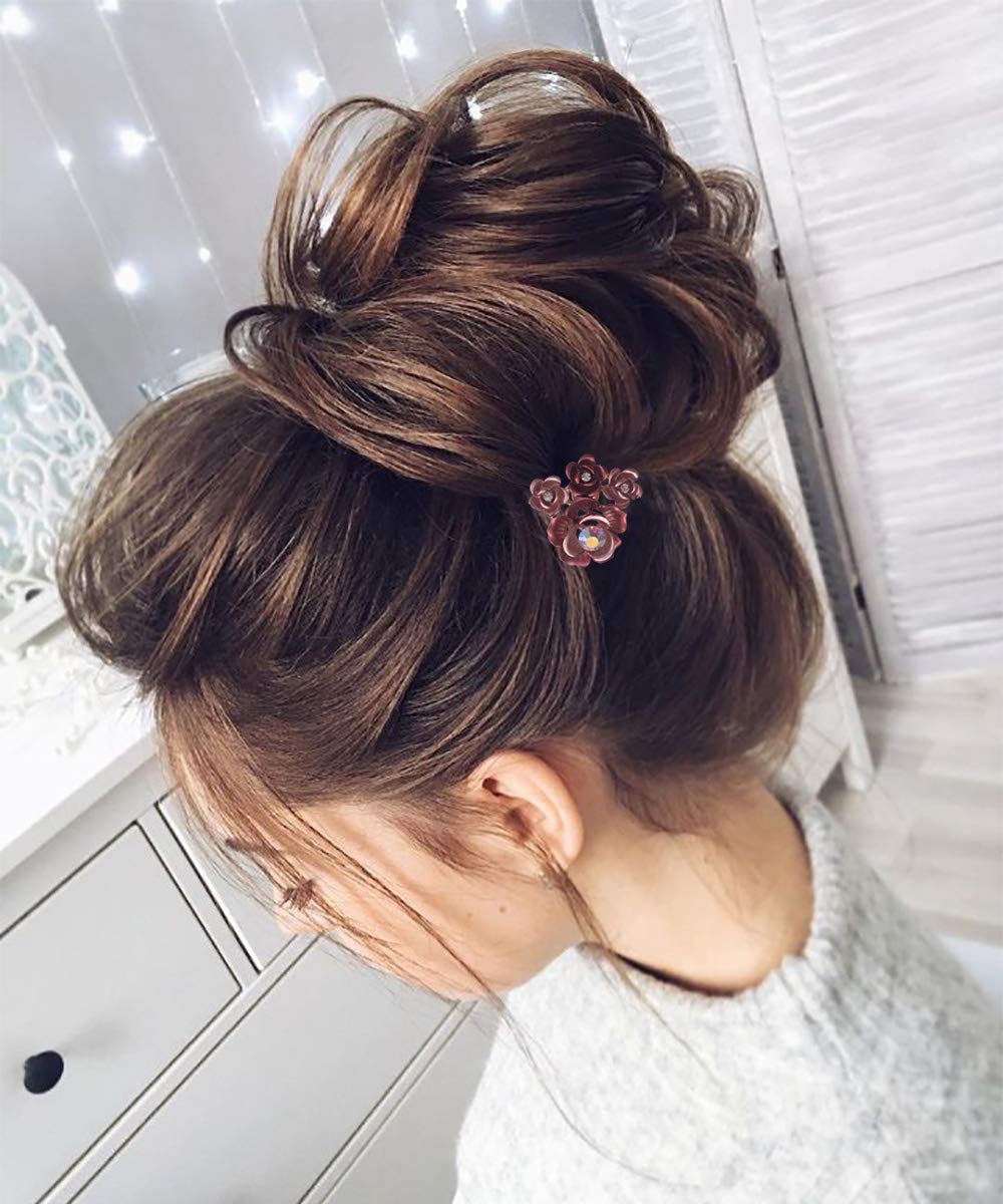 4PCS Vintage Green Crystal Pearl Gold Bobby Pins Decorative Hair Slides Clips Accessories Women