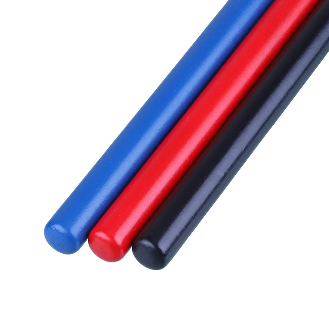 Antner 3 Pairs Drum Sticks 7A for Kids and Beginners Classic Maple Wood Drumsticks, Black/Red/Blue