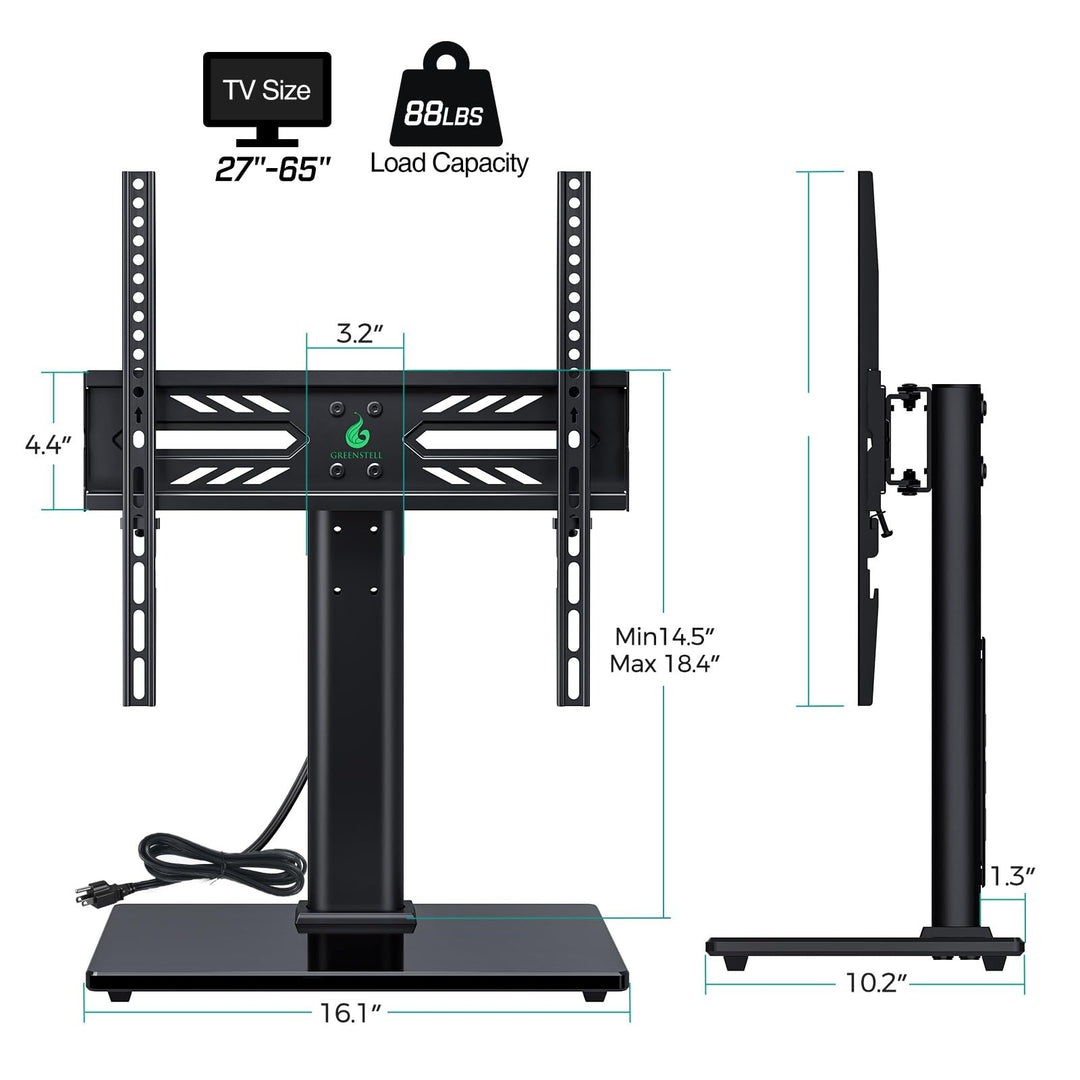 Greenstell TV Stand with Power Outlet, Universal TV Mou