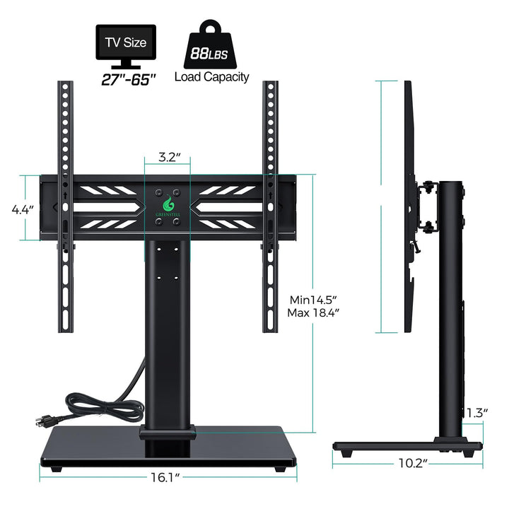 Greenstell TV Stand with Power Outlet, Universal TV Mou