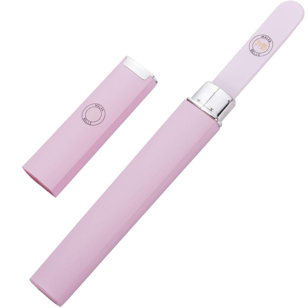 Crystal Nail File - Perfect for Women &amp; Girls - Long Lasting Double Sided Tempered Glass| Professional Salon Manicure/Pedicure Filing Tool, Best for Natural Nails, Pretty Pastel Purple Color with Case