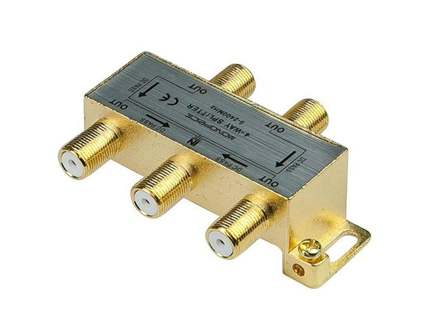 Monoprice Premium 4-Way Coax Cable Splitter - F-Type Sc