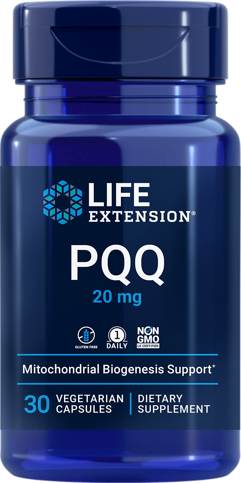 PQQ, pyrroloquinoline Quinone, 20 mg, Promotes The Growth of New Mitochondria, Gluten-Free, Non-GMO, Vegetarian, 1 Daily, 30 Capsules
