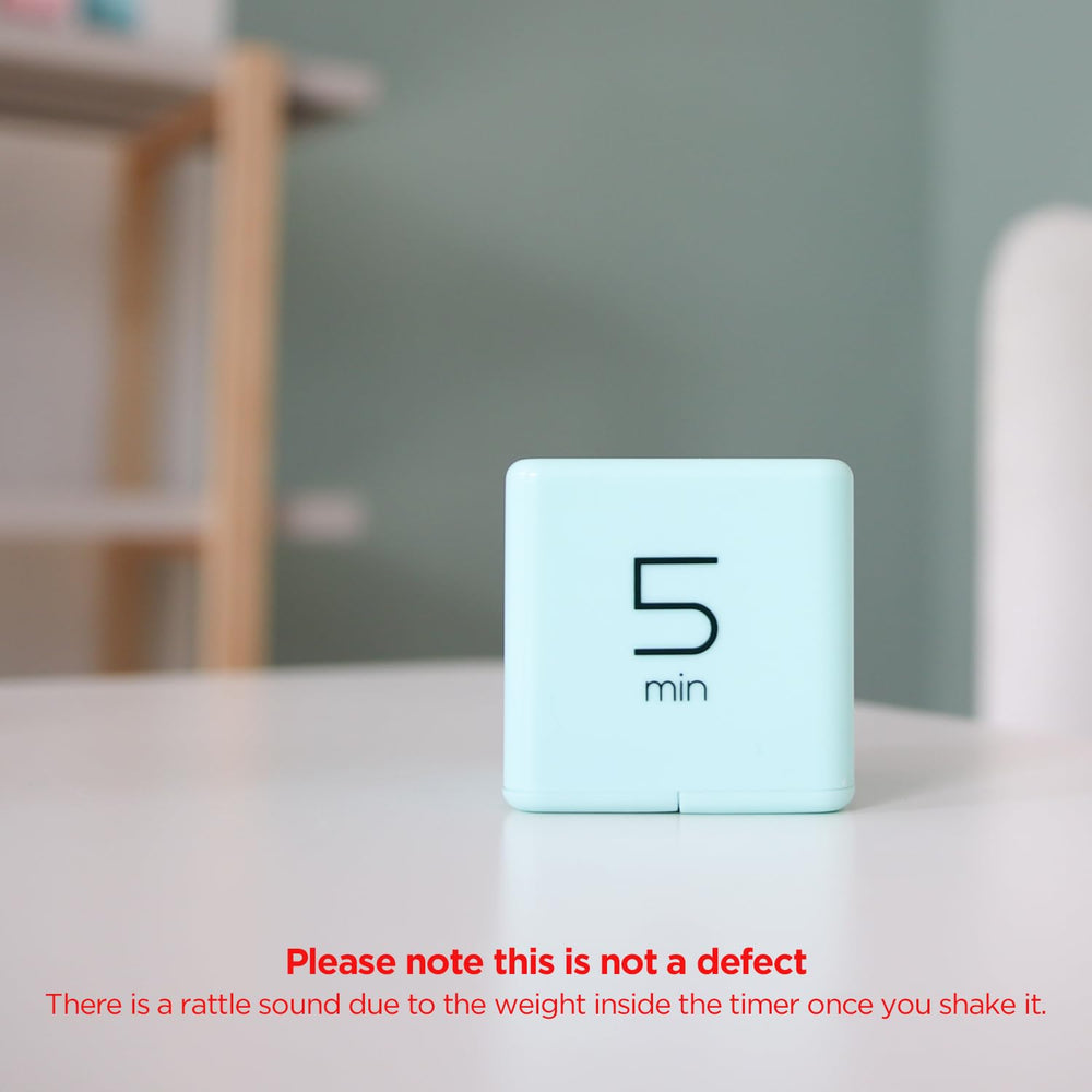 Cube Timer (Mint), Flip Timer Productivity Timer, Time Management, Block Timer Kids Cube Timer Kitchen Timer Desk Timer for Studying Workout Classroom 1, 3, 5, 10 min Timer Setting