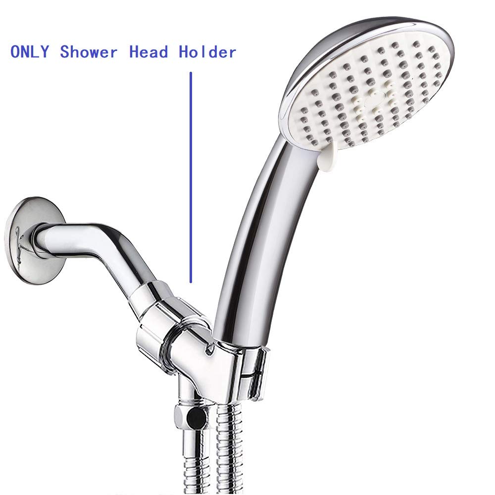 Adjustable Shower Arm Mount- with Universal Wall Hook Bracket and Brass Pivot Ball , Shower Head Holder for Hand Held Showerheads
