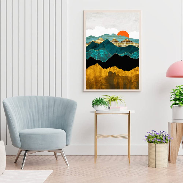 Diamond Painting Mountain Kit,Diamond Art Kits for Adults Sunrise Full Round Drill Large Size(12x16 inch),Abstract Scenery Paint with Diamonds Crystal Gem for Gift,Wall Decor