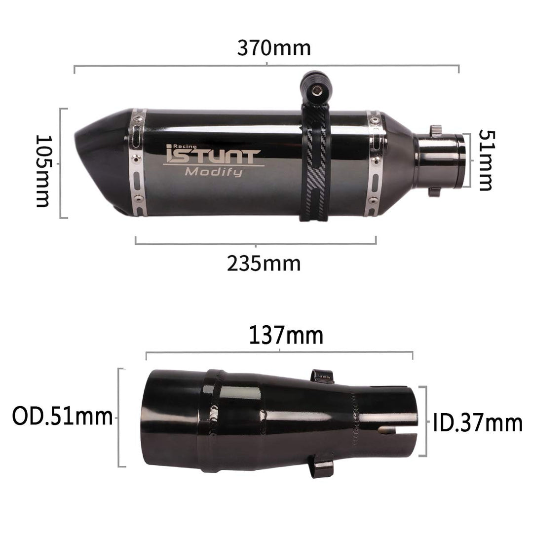 Motorcycle Slip on Half Exhaust System Muffler Pipe for Ninja 300 Z250 Z300 2013-2017 Ninja 250R 2008-2017 Full Gossy Black