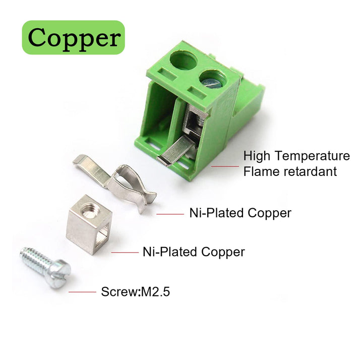 6 Pack 5.08mm Pitch Green Phoenix Type Connector 3 Pin PCB Screw Terminal Block