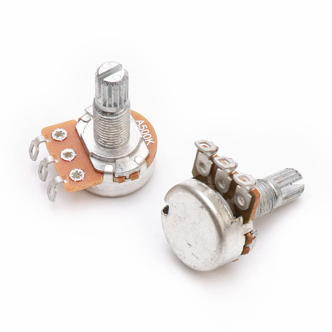 Guitar Potentiometer Audio Pots with Long Split Shaft A500K OHM Replacement for Electric Guitar Pack of 50