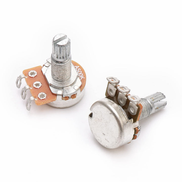Guitar Potentiometer Audio Pots with Long Split Shaft A500K OHM Replacement for Electric Guitar Pack of 50