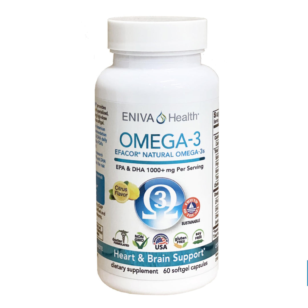 Eniva Omega-3 Fish Oil High EPA/DHA Premium Fish Oil Daily Supplement (60 caps)