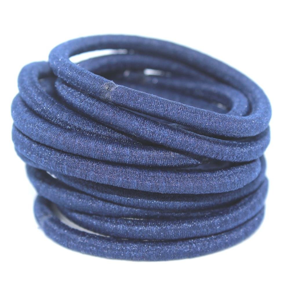 10 Pcs, Dark Slate Blue: 4 Mm Elastic Bands Hair Ties Children Rubber Hair Headbands - 10 Pcs (Dark Slate Blue)