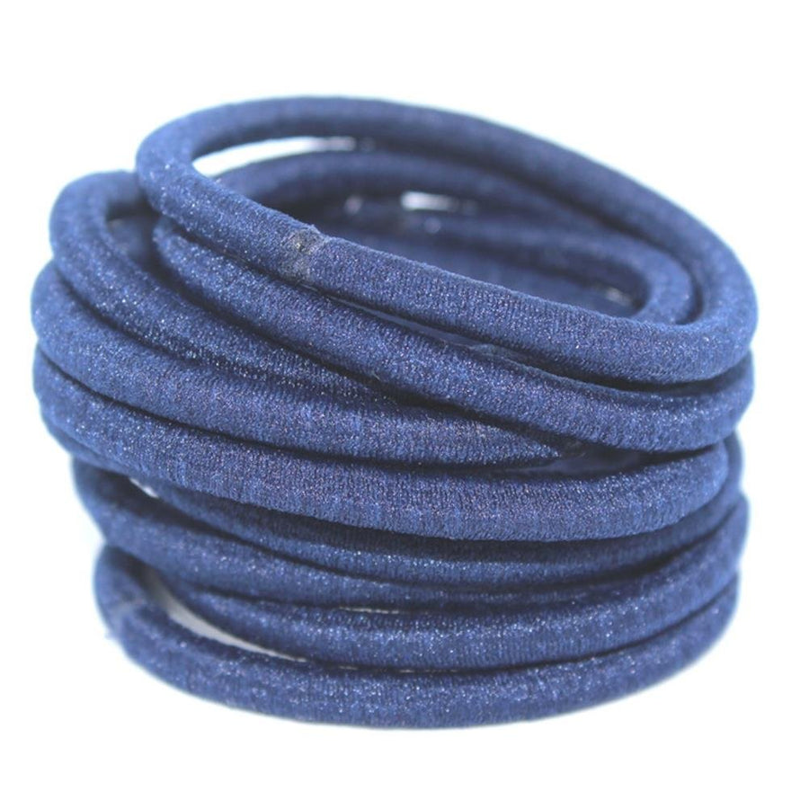 10 Pcs, Dark Slate Blue: 4 Mm Elastic Bands Hair Ties Children Rubber Hair Headbands - 10 Pcs (Dark Slate Blue)