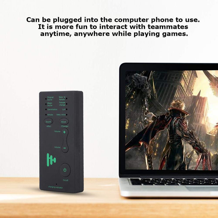 Voice Changer for One Portable Microphone Sound Effect Live Broadcast Voice Disguiser for Mobile Phone PC Laptops One Games