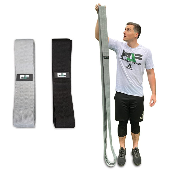 Fabric Resistance Bands for Women and Men - Non-Slip, Durable Exercise Bands for Stretching, Yoga, and Home Fitness (Gray 76 Long Belt)