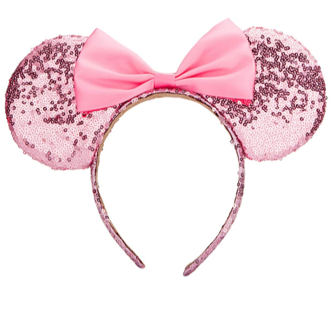 Minnie Ears Headband,Sequin Mouse Ears Headband One Size Fit All