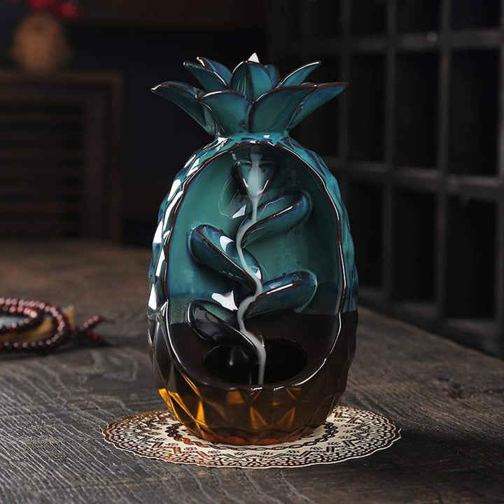 Backflow Incense Burner Incense Cone Incense Sticks Holder Pineapple Porcelain Incense Burner Home Decor