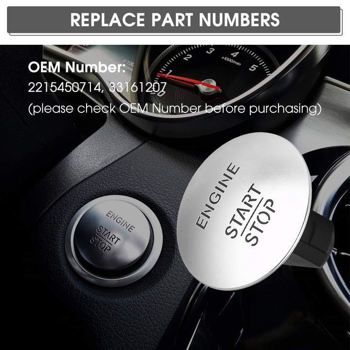 Keenso Keyless Push Start Button, Go Start Stop Push Button 2215450714, 33161207 Fit for CL550, for CLS350 Sedan, for E350, for GL350, for GL450, for GLA250, for GLE350, for ML350