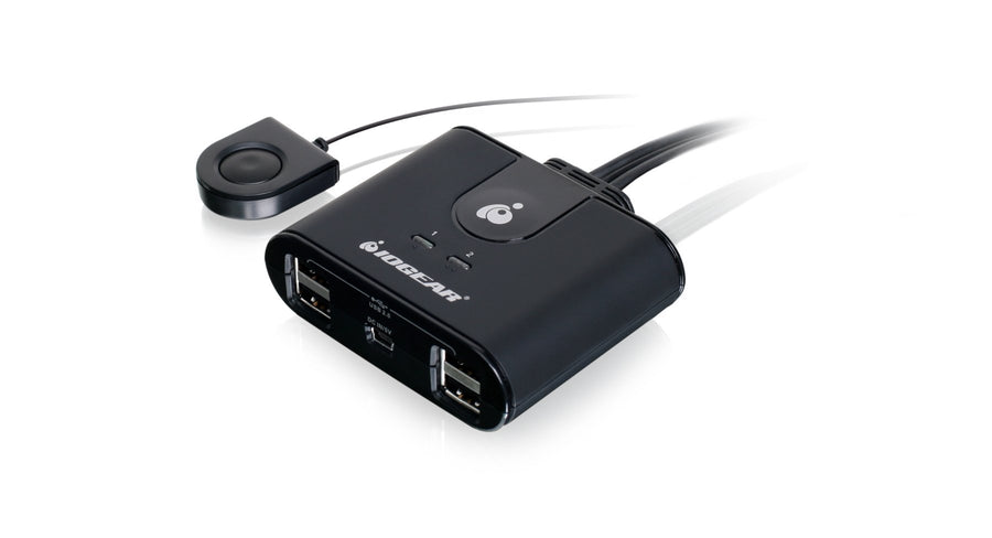 USB 2.0 2x4 Peripheral Switching Hub - 2 PC Share To 4 USB Devices - Up To 480Mbps - Mobile Devices Charging - Mouse/Keyboard - Printer - Scanner - EX HD - LED Indicators w/Remote - GUS402