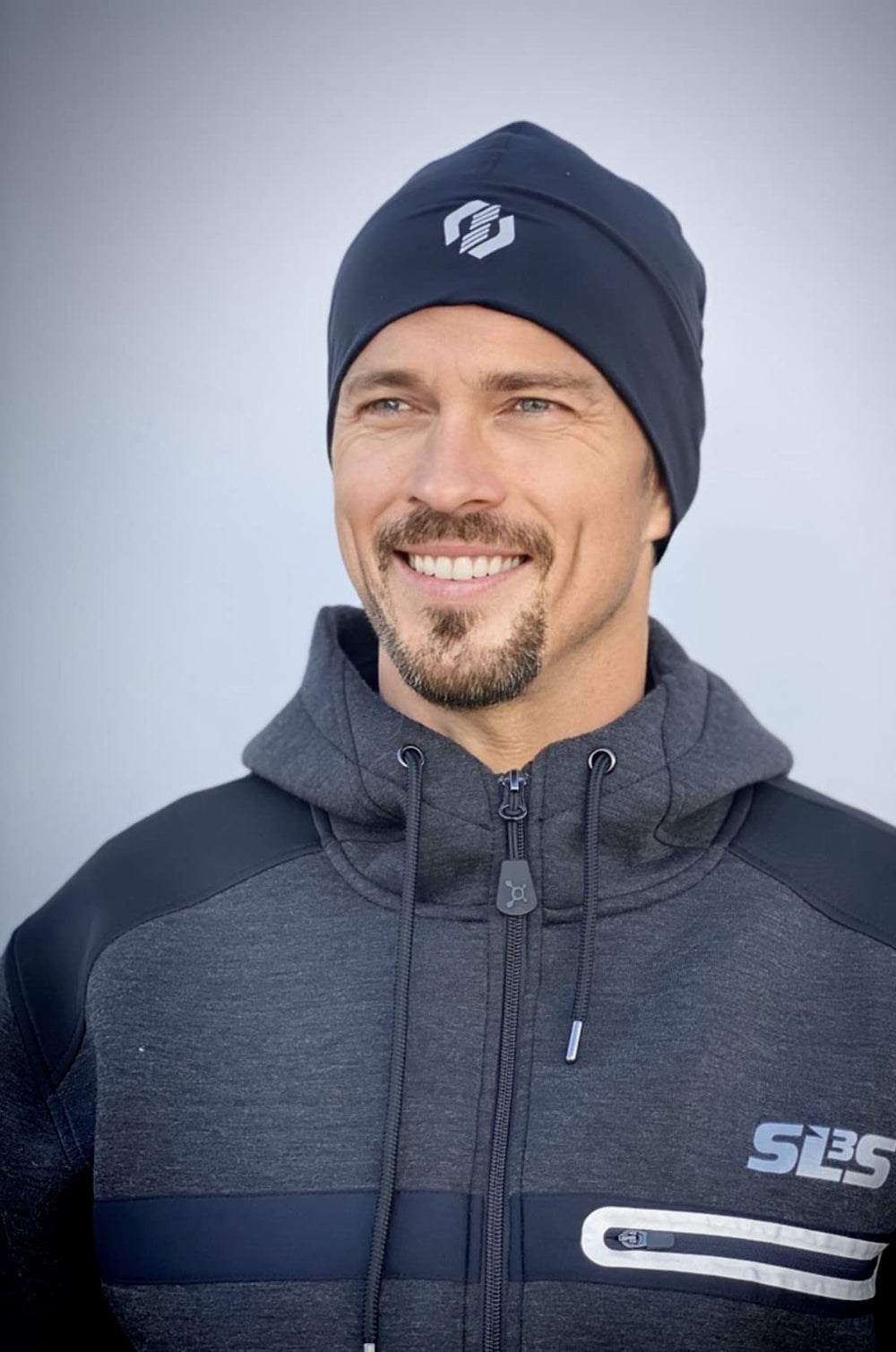 Runners Hats for Men Women, Thin Winter Helmet Liner, Moisture Wicking Cycling Skull Cap Under Helmet, Sports Performance & Workout Beanie, Reflective Running Hat for Cold Weather (Jet Black)
