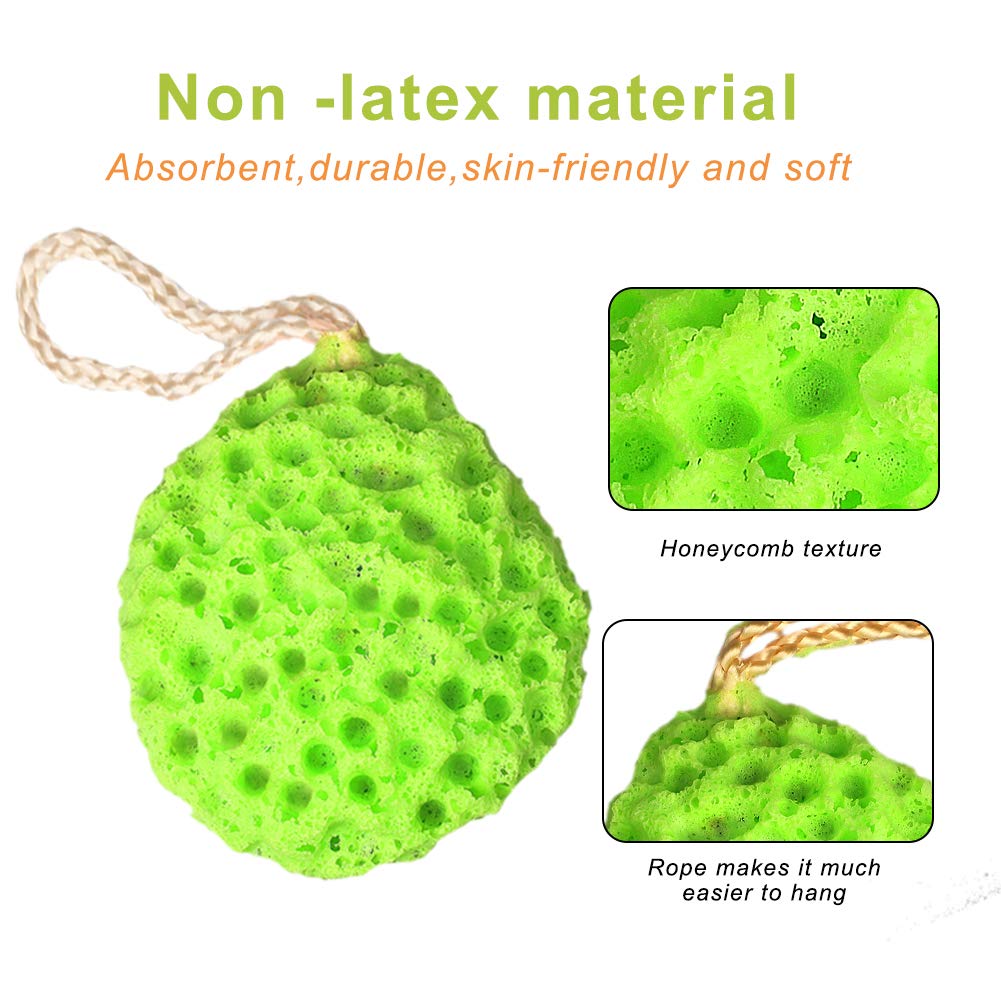 Bath Shower Sponge, 3 Pack Soft Loofah Pouf Sponge Scrubber Sponge for Exfoliate/Cleanse/Soothe Skin Body Sponge