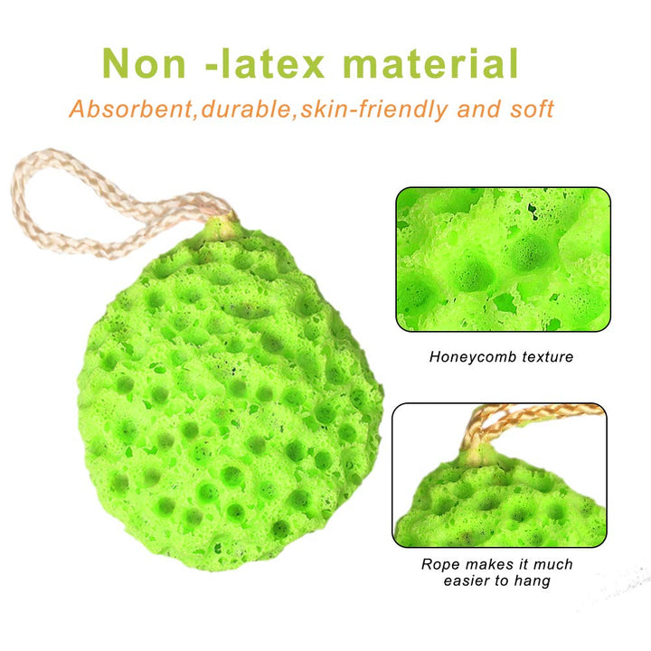 Bath Shower Sponge, 3 Pack Soft Loofah Pouf Sponge Scrubber Sponge for Exfoliate/Cleanse/Soothe Skin Body Sponge