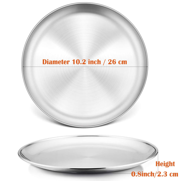 P&amp;P CHEF 10-Inch Pizza Pan, Stainless Steel Pizza Crisper Tray, Round Oven Baking Pan for Pizza Pie Flat Bread, Healthy &amp; Sturdy, Oven &amp; Dishwasher Safe