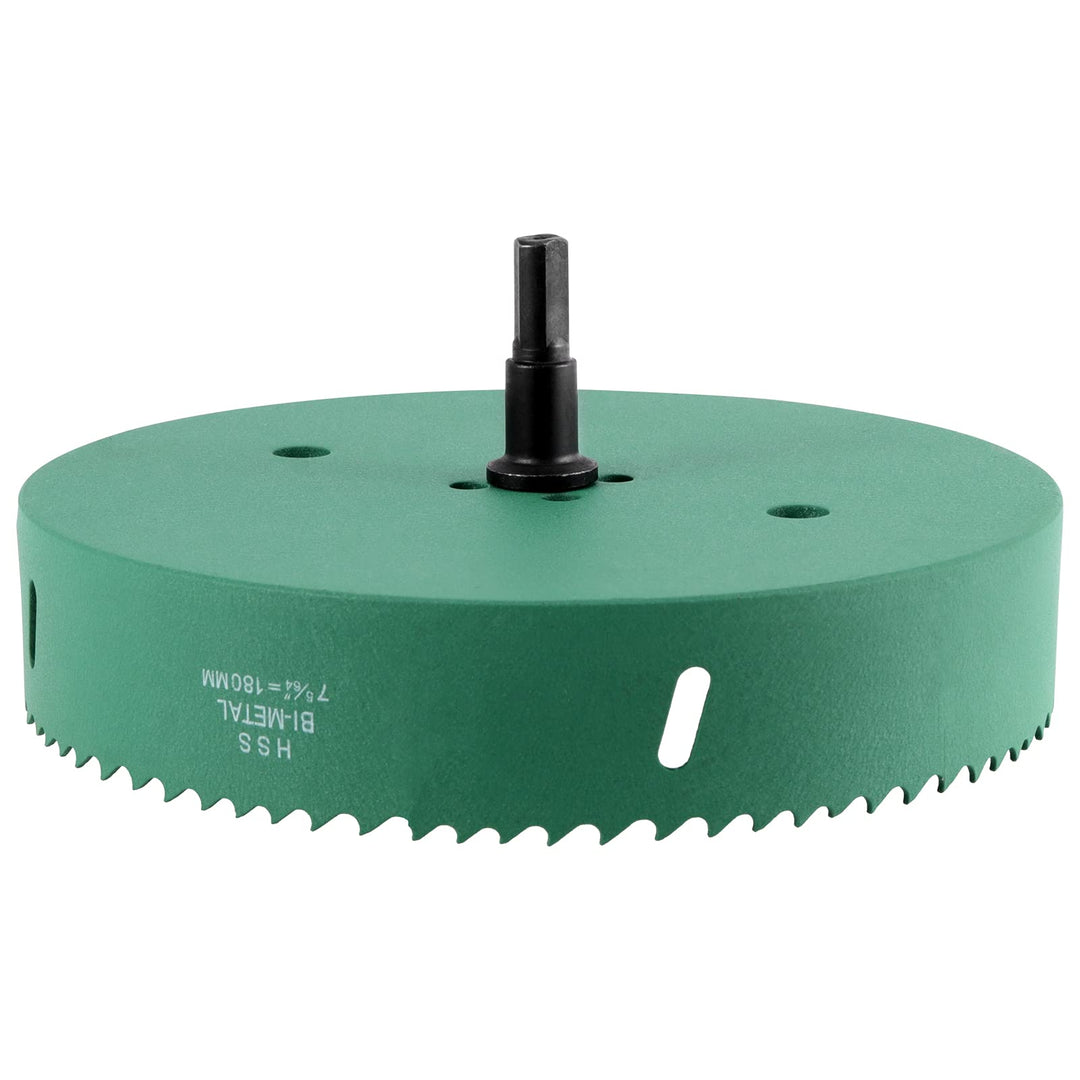 7 Inch Hole Saw for Woodworking, 180mm Cutting Depth Upgraded HSS Bi-Metal Heavy Duty Hole Cutter for Fast Cutting Wood Metal Plastic Materials