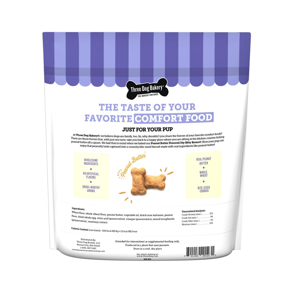 Itty Bitty Bones Baked Dog Treats, Peanut Butter, 32 oz, (320123)