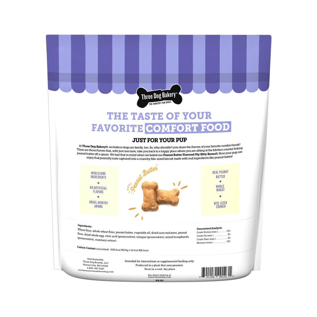 Itty Bitty Bones Baked Dog Treats, Peanut Butter, 32 oz, (320123)