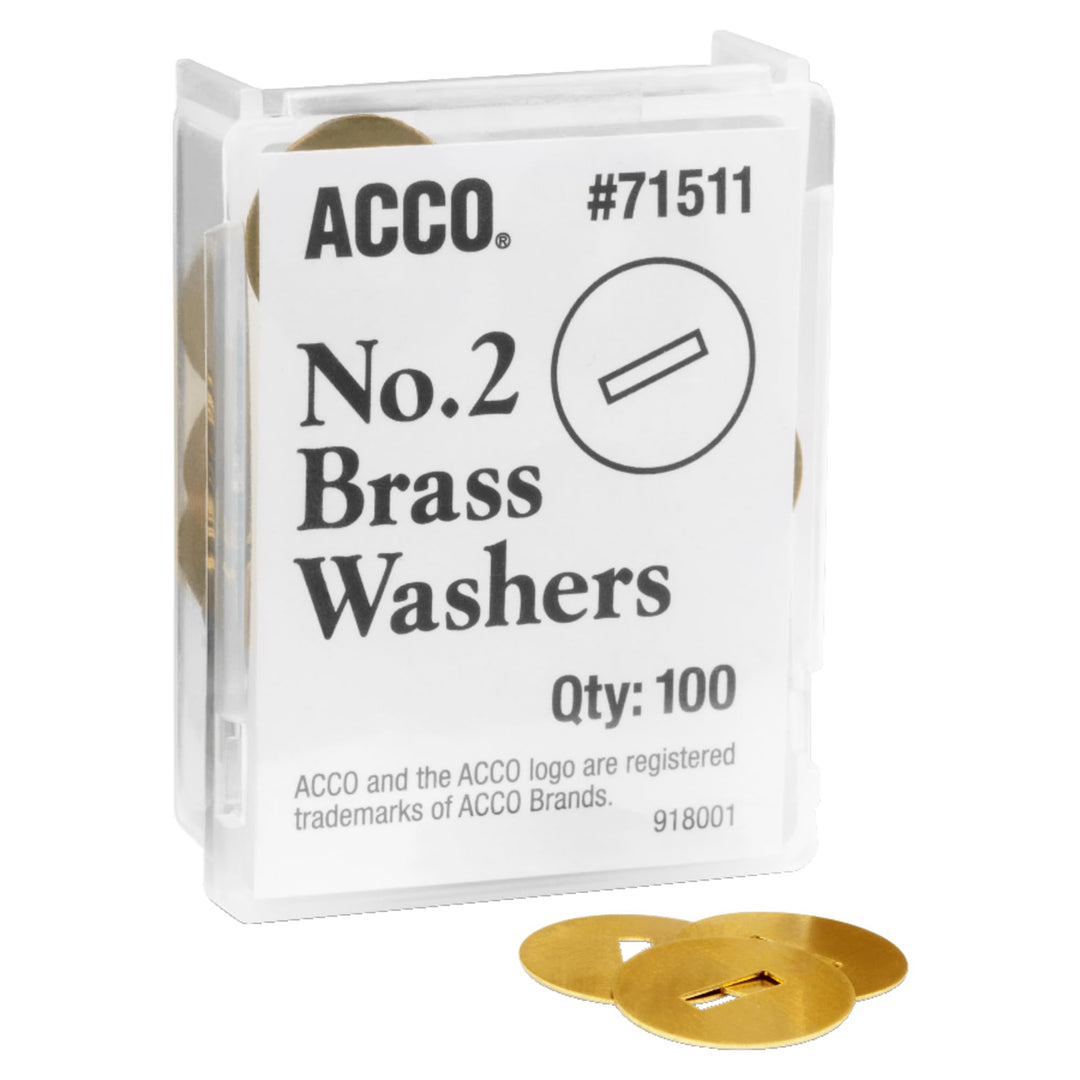 ACCO Brass Washers, 15/32, Box of 100 (71511)