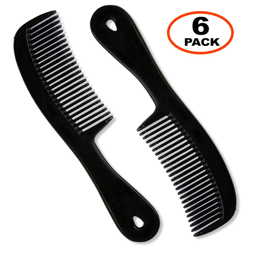 HAIR COMBS – PLASTIC HAIR COMBS - POCKET HAIR COMBS - HAIR COMBS FOR MEN - HAIR COMBS WITH HANDLE – UNBREAKABLE COMB - PACK OF 6