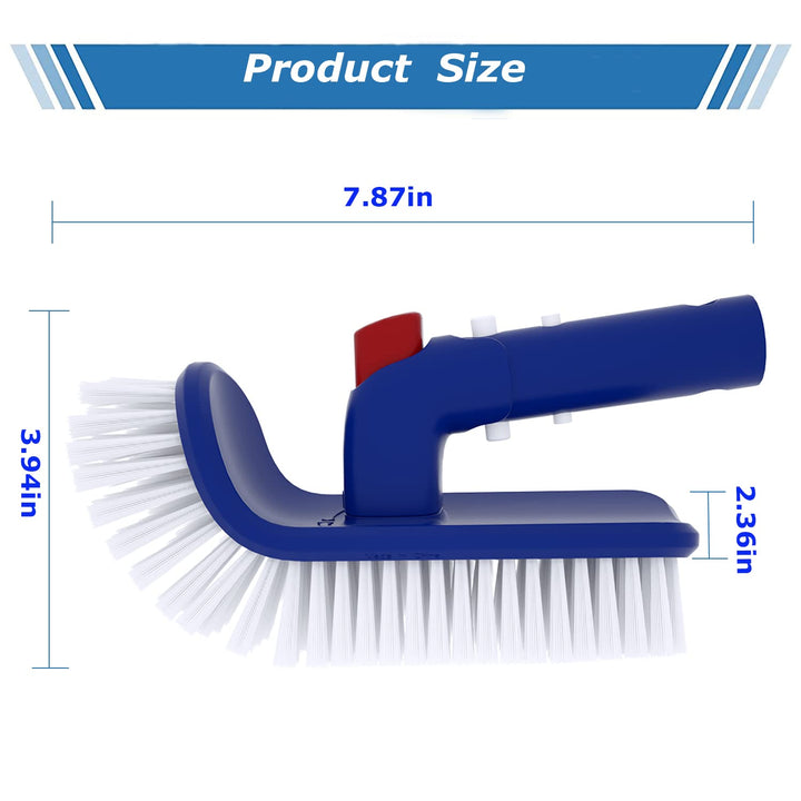Pool Brush for Step &amp; Corner, Rotatable Hand Scrub Brush, for Spa, Bathroom, Floor, Hot Tub, Kitchen,Pool Waterline Swimming Pool Wall &amp; Tile Brush, Fine Bristles