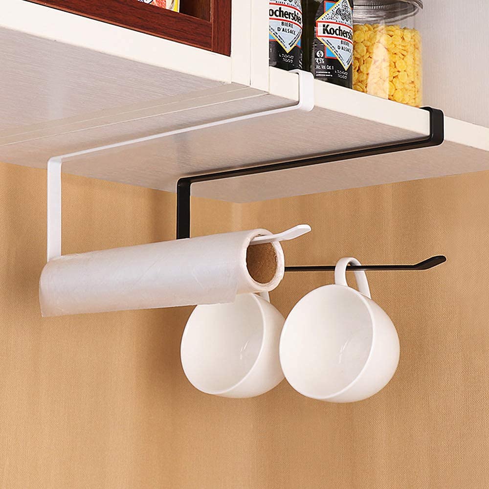 2PC Paper Towel Holder Under Cabinet, Hanging White Pap