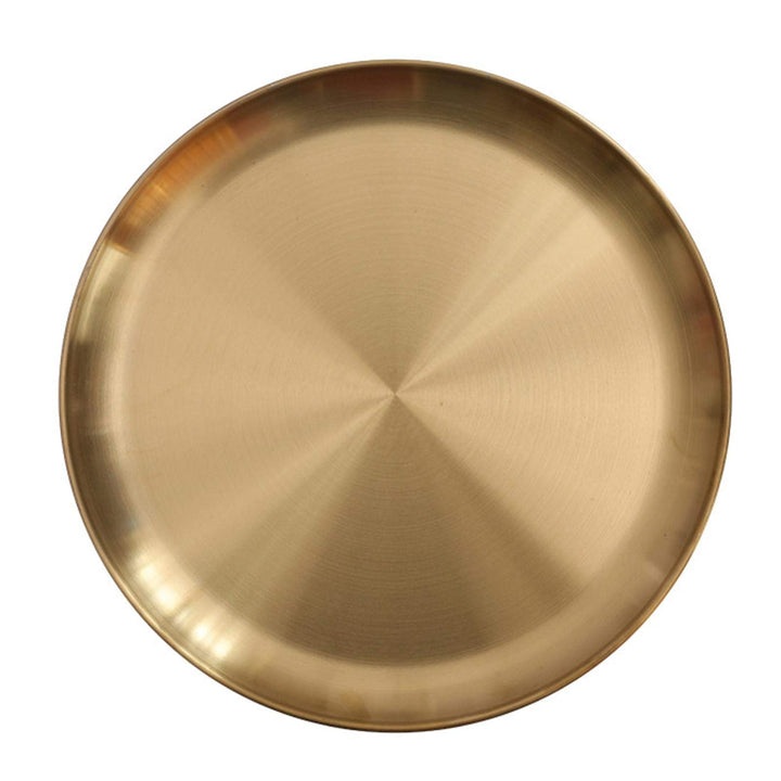 Round Brass Tray,Retro Plate Table Decor Easy Clean Sta
