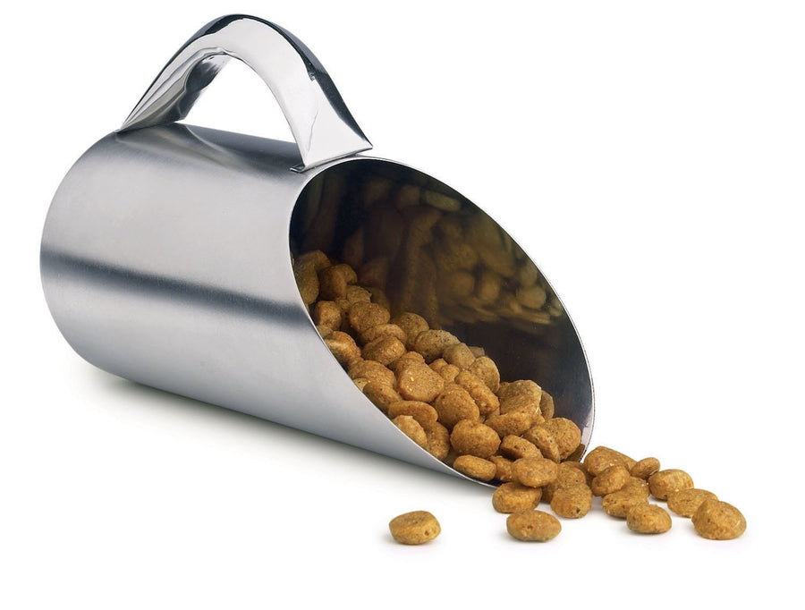 Stainless Steel Matte Finish Pet Scoops — Convenient Scoops for Dry Dog and Cat Food - 5½, 12 oz