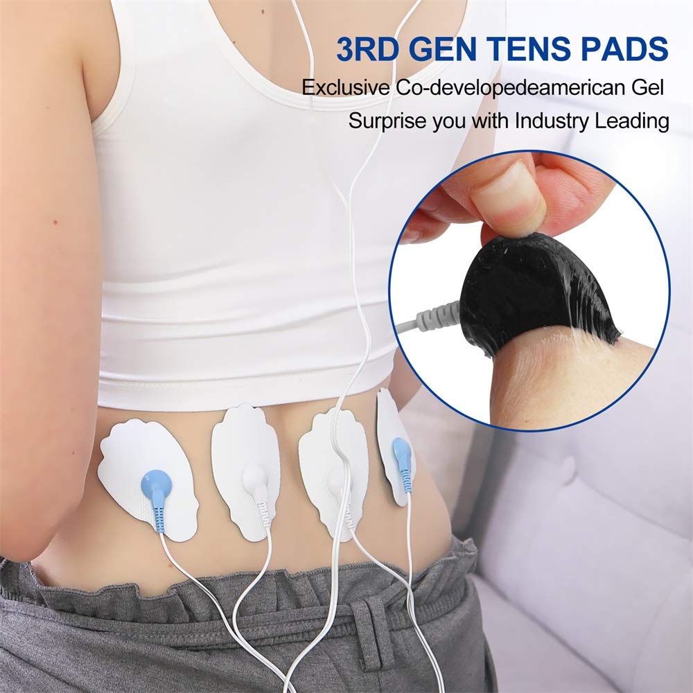 TENS/EMS Unit Replacement Pads NURSAL 20 Pack 3.5mm Sna