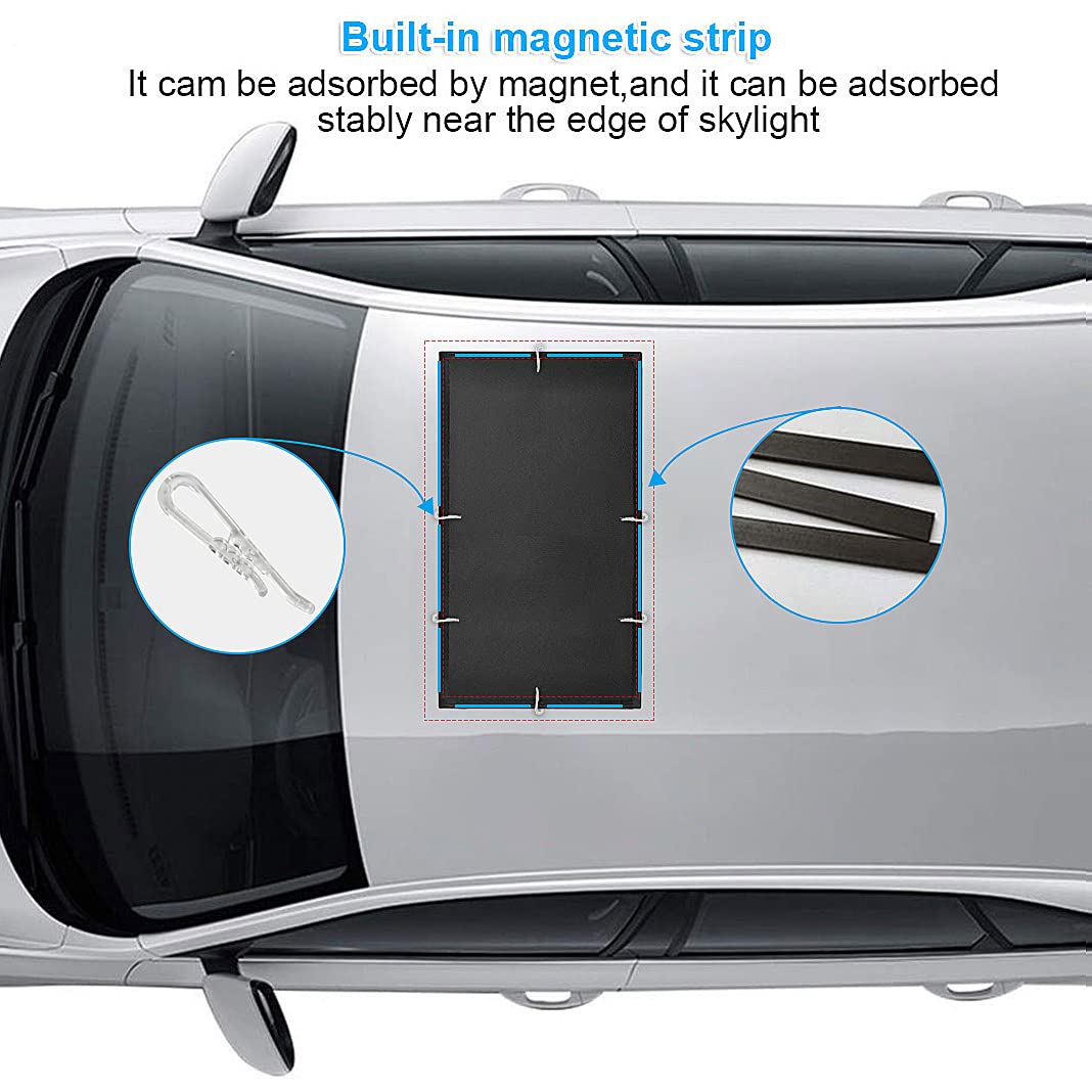 Car Sunroof Sunshade, Universal Magnetic Net Breathable Mesh for Camping Baby Kids Breastfeeding When Parking on Trips (21.6 x 37.4 inches)