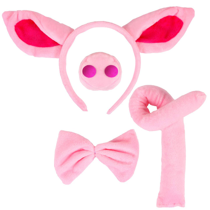 UNIME 4 Pcs Pig Costume Set Pig Ears Headband Pig Nose 