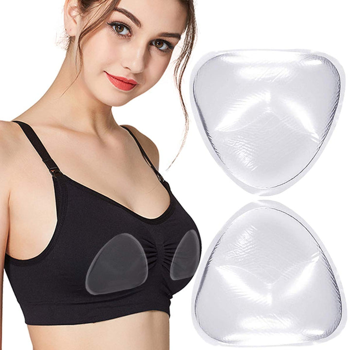 Clear Silicone Bra Inserts Breast Enhancers Small Chest Push-up Bra Pads for Wedding Swimsuits and Bikini (Clear-A)
