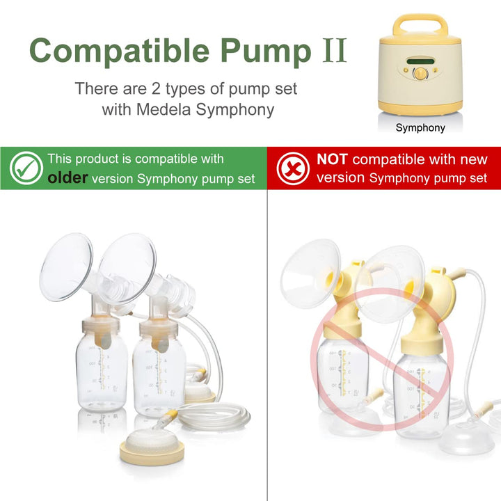 Maymom 17 mm 2X Two-Piece Breastshield, 2X Base Connector w/Valve and Membrane Compatible with Medela Breast Pumps; Small Shield (17mm)
