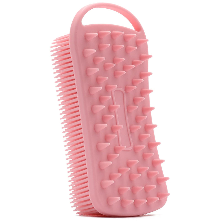 Silicone Body Scrubber, 2 in 1 Shower Scrubber for Body, Soft Silicone Loofah for Sensitive Skin, Silicone Scalp Massager, Portable Travel Loofah, Lathers Well, More Hygienic