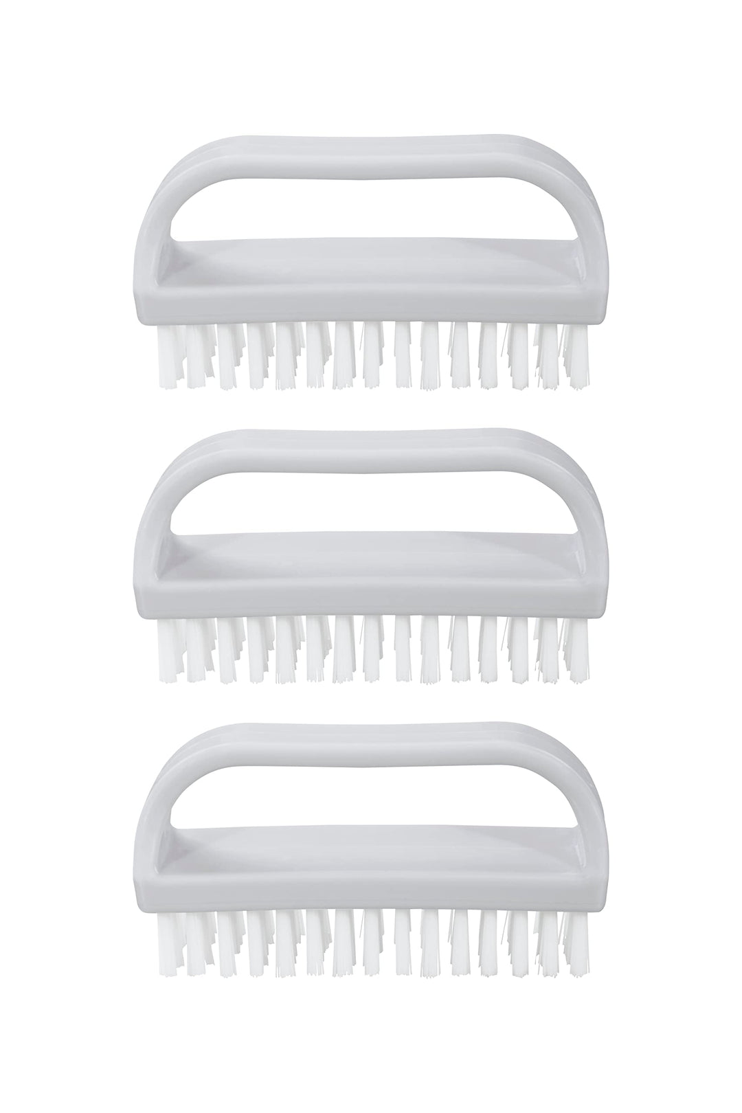Superio Stiff Nail Brush with Handle 3 Pack Fingernail 