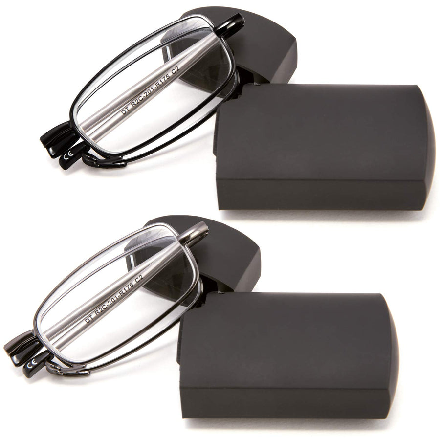 DOUBLETAKE Reading Glasses - 2 Pairs Folding Readers In